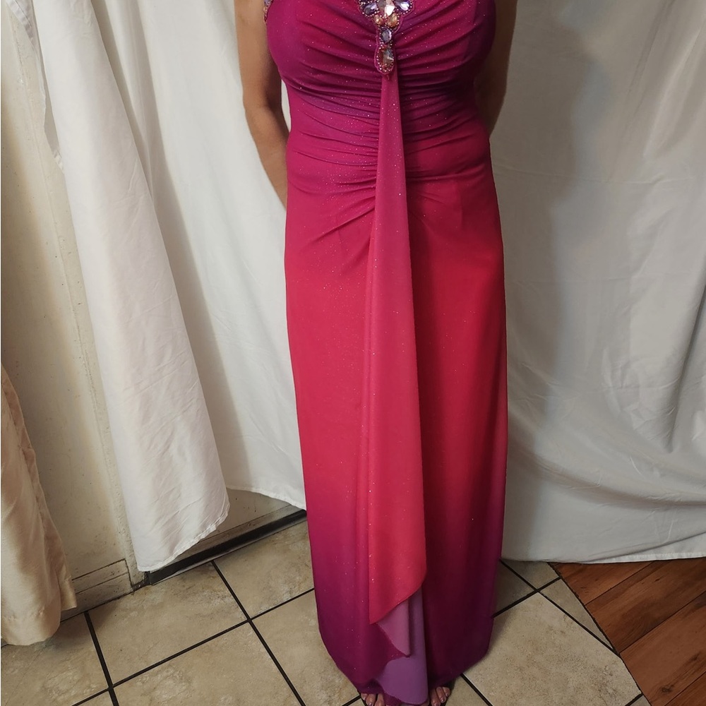 Reign Fuchsia Backless Dress - Picture 2 of 6